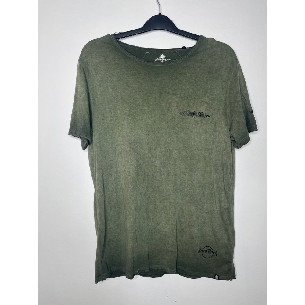 Heart Of Hard Rock By Laura Be Mens Size XL Military Green Cotton & Modal T-Shir